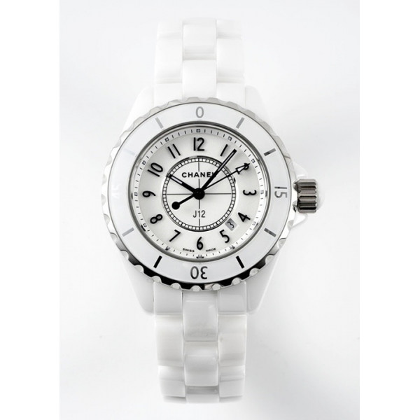 J12 Ladies 33mm Ceramic White Dial Bracelet EAST Swiss Qtz