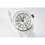 J12 Ladies 33mm Ceramic White Dial Bracelet EAST Swiss Qtz