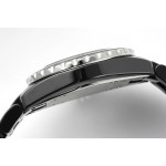 J12 Ladies 33mm Ceramic Black Dial Diamonds Marker Bracelet EAST Swiss Qtz