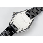 J12 Ladies 33mm Ceramic Black Dial Diamonds Marker Bracelet EAST Swiss Qtz