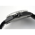 J12 Ladies 33mm Ceramic Black Dial Bracelet EAST Swiss Qtz