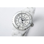 J12 38mm Ceramic White Dial Diamonds Marker Bracelet A2892