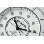 J12 38mm Ceramic White Dial Diamonds Marker Bracelet A2892