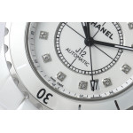 J12 38mm Ceramic White Dial Diamonds Marker Bracelet A2892