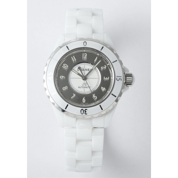 J12 38mm Ceramic White/Grey Dial Bracelet A2892