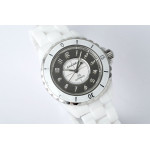 J12 38mm Ceramic White/Grey Dial Bracelet A2892