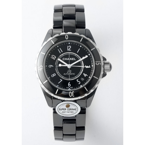 J12 38mm Ceramic Black Dial Bracelet A2892