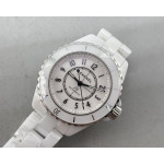 J12 33mm White Ceramic 1:1 Best Edition White Dial Number Markers on Bracelet HTF A12.2