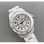 J12 33mm White Ceramic 1:1 Best Edition White Dial Number Markers on Bracelet HTF A12.2