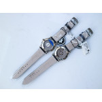 Happy Sport 36mm SS 1:1 Best Edition Blue&White Dials Leather Strap A2892 ZF