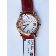 Happy Sport 36mm RG 1:1 Best Edition White Dial on Red Leather Strap A2892 ZF