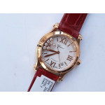 Happy Sport 36mm RG 1:1 Best Edition White Dial on Red Leather Strap A2892 ZF