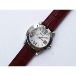 Happy Sport Mini SS MOP Dial on Red Leather Strap Swiss ETA 955.112 ZF