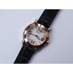 Happy Sport Mini RG/SS MOP Dial on Black Leather Strap Swiss ETA 955.112 ZF