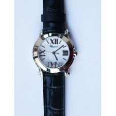 Happy Sport Mini SS MOP Dial on Black Leather Strap Swiss ETA 955.112 ZF