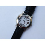 Happy Sport Mini SS MOP Dial on Black Leather Strap Swiss ETA 955.112 ZF