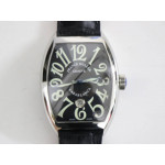 Casablanca 8880 Automatique SS 1:1 Best Edition Black Textured Dial on Black Leather Strap A2824