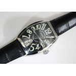 Casablanca 8880 Automatique SS 1:1 Best Edition Black Textured Dial on Black Leather Strap A2824