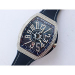 Vanguard V45 Yachting Full DIamonds SS 1:1 Best Edition Blue Textured Dial on Blue Gummy Strap A2824 ABF