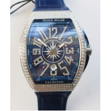 Vanguard V45 SS Full Diamonds Best Edition Blue Textured Dial on Blue Rubber Strap MIYOTA 9015 ZF