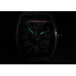 Vanguard V45 SS Full Diamonds Best Edition Blue Textured Dial on Blue Rubber Strap MIYOTA 9015 ZF