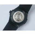 Big Bang Sang Bleu DLC Ti 1:1 Best Edition Black Skeletonal Dial On Black Gummy Strap Asian HB1213 V2 WWF