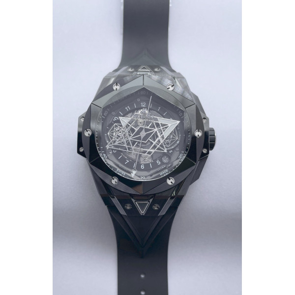 Big Bang Sang Bleu II Black Ceramic Best Edition on Black Rubber Strap A1240 ZF