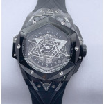 Big Bang Sang Bleu II Black Ceramic Best Edition on Black Rubber Strap A1240 ZF