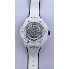 Big Bang Sang Bleu II White Ceramic Best Edition on White Rubber Strap A1240 ZF