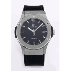 Classic Fusion 42mm SS 1:1 Best Edition Black Dial On Black Gummy Strap Asian HB1112 WWF