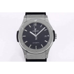 Classic Fusion 42mm SS 1:1 Best Edition Black Dial On Black Gummy Strap Asian HB1112 WWF