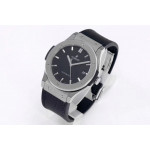 Classic Fusion 42mm SS 1:1 Best Edition Black Dial On Black Gummy Strap Asian HB1112 WWF