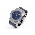 Classic Fusion 42mm SS 1:1 Best Edition Blue Dial On Black Gummy Strap Asian HB1112 WWF