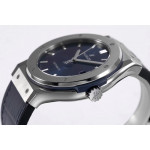 Classic Fusion 42mm SS 1:1 Best Edition Blue Dial On Black Gummy Strap Asian HB1112 WWF