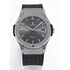 Classic Fusion 42mm SS 1:1 Best Edition Grey Dial On Black Gummy Strap Asian HB1112 WWF