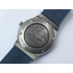 Classic Fusion 45mm SS Engravings Case Best Edition Blue Dial on Blue Gummy Strap A2892 SRF