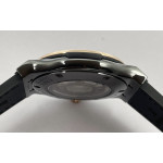 Classic Fusion 42mm Real Black Ceramic 1:1 Best Edition Carbon Dial RG Bezel on Black Gummy Strap GSF SW300