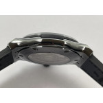 Classic Fusion 42mm Real Black Ceramic 1:1 Best Edition Black Dial on Black Gummy Strap GSF 