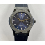 Classic Fusion 42mm Real Black Ceramic 1:1 Best Edition Blue Dial on Blue Gummy Strap GSF SW300