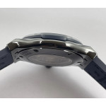 Classic Fusion 42mm Real Black Ceramic 1:1 Best Edition Blue Dial on Blue Gummy Strap GSF SW300