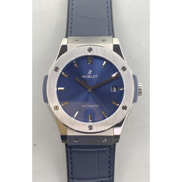 Classic Fusion 45mm Titanium 1:1 Best Edition Blue Dial Blue Gummy Strap WWF Asian HB1112