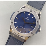 Classic Fusion 45mm Titanium 1:1 Best Edition Blue Dial Blue Gummy Strap WWF Asian HB1112