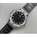 Classic Fusion 33mm SS 1:1 Best Edition Black Dial Diamonds Bezel Gummy Strap Swiss Classic Fusion 33mm SS 1:1 Best Edition Black Dial Diamonds Bezel Gummy Strap Swiss