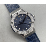 Classic Fusion 33mm SS 1:1 Best Edition Blue Dial Diamonds Bezel On Gummy Strap Swiss Classic Fusion 33mm SS 1:1 Best Edition Blue Dial Diamonds Bezel On Gummy Strap Swiss