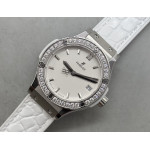 Classic Fusion 33mm SS 1:1 Best Edition White Dial Diamonds Bezel On White Gummy Strap Swiss Classic Fusion 33mm SS 1:1 Best Edition White Dial Diamonds Bezel On White Gummy Strap Swiss