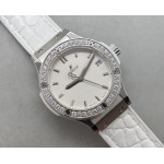 Classic Fusion 33mm SS 1:1 Best Edition White Dial Diamonds Bezel On White Gummy Strap Swiss Classic Fusion 33mm SS 1:1 Best Edition White Dial Diamonds Bezel On White Gummy Strap Swiss