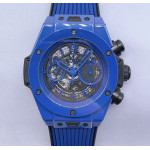 Big Bang Unico Blue Magic Ceramic 1:1 Best Edition Skeleton Dial Blue Rubber Strap A1280 ZF