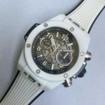 Big Bang Unico White Magic Ceramic 1:1 Best Edition Skeleton Dial White Rubber Strap A1280 ZF