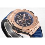 Hublot Big Bang Unico RG 1:1 Best Edition Blue Skeleton Dial Blue Rubber Strap A1280 ZF 