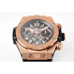 Hublot Big Bang Unico RG 1:1 Best Edition Blue Skeleton Dial Black Rubber Strap A1280 ZF